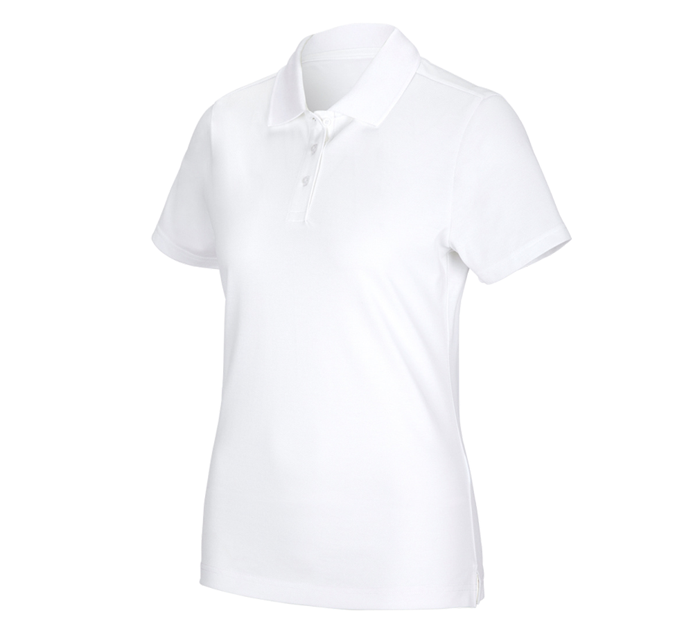 Schreiner / Tischler: e.s. Funktions Polo-Shirt poly cotton, Damen + weiß