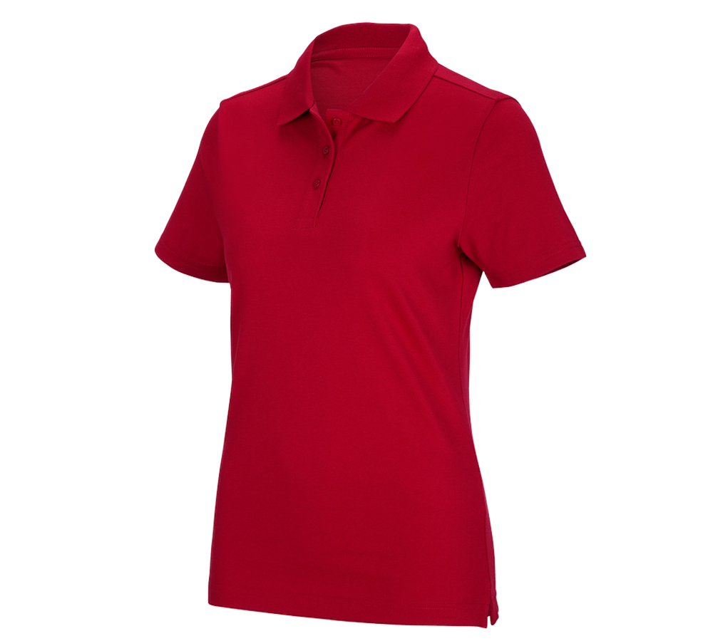 Themen: e.s. Funktions Polo-Shirt poly cotton, Damen + feuerrot