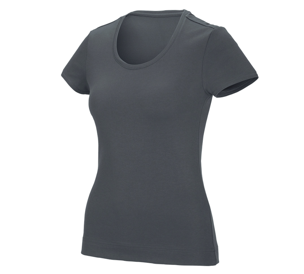 Hauts: e.s. T-shirt fonctionnel poly cotton, femmes + anthracite