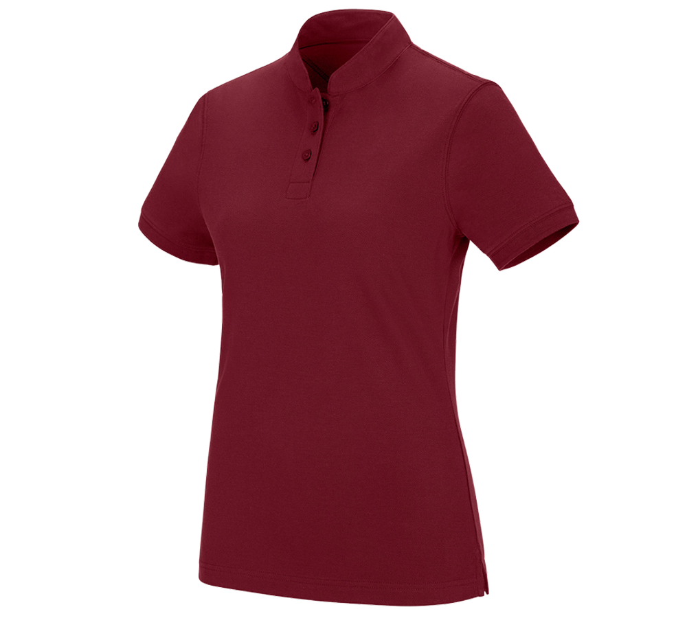 Shirts & Co.: e.s. Polo-Shirt cotton Mandarin, Damen + rubin