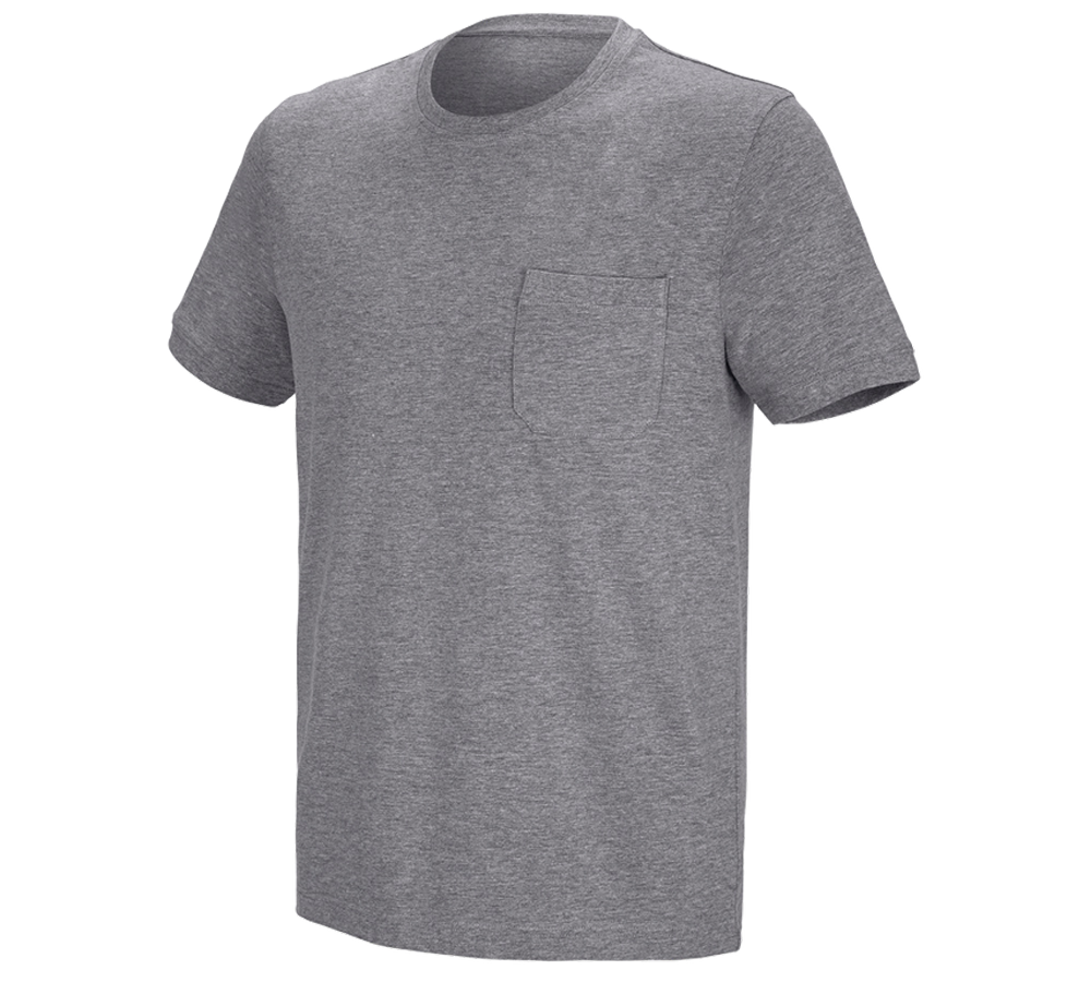 Thèmes: e.s. T-shirt cotton stretch Pocket + gris mélange