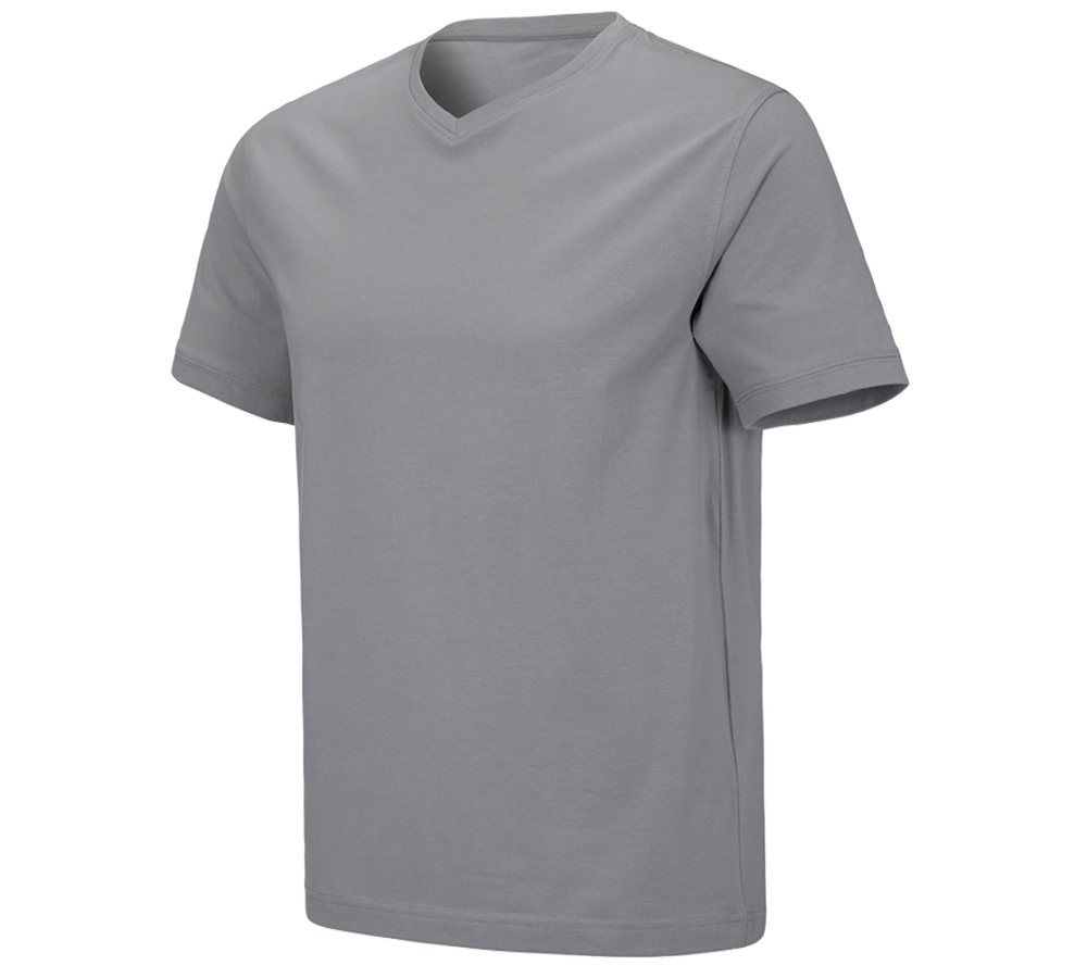 Themen: e.s. T-Shirt cotton stretch V-Neck + platin