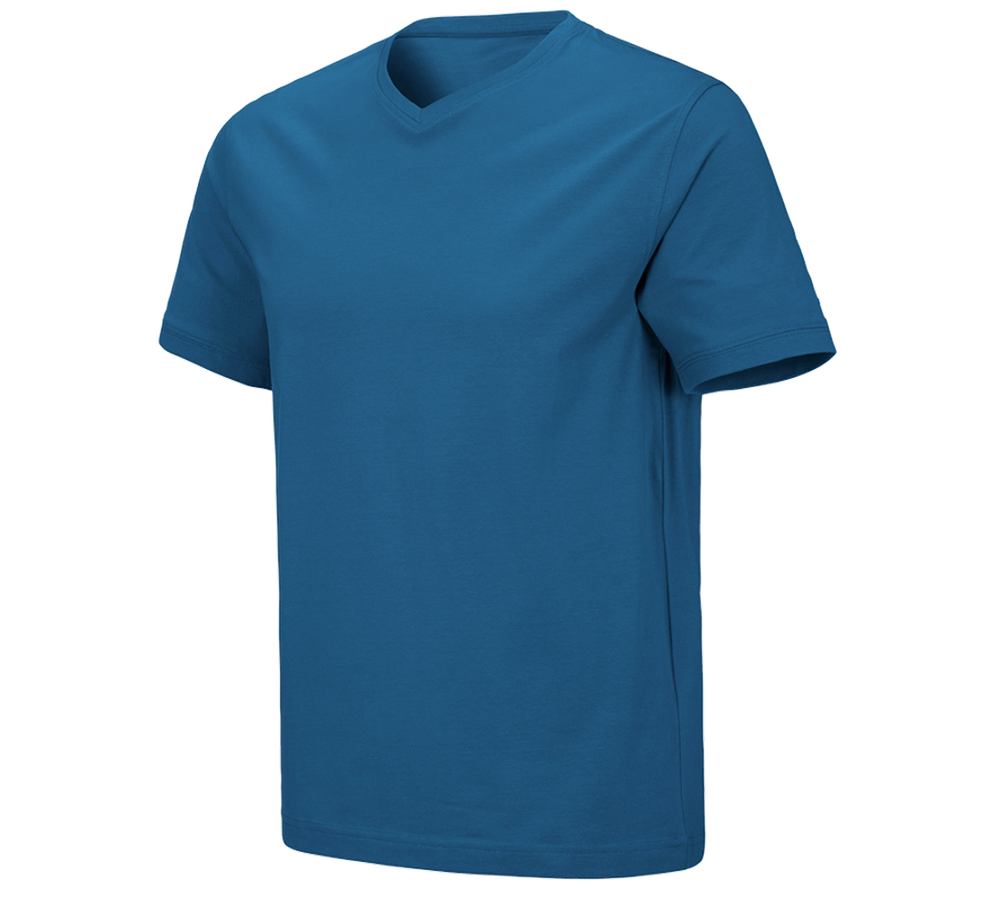 Thèmes: e.s. T-shirt cotton stretch V-Neck + atoll