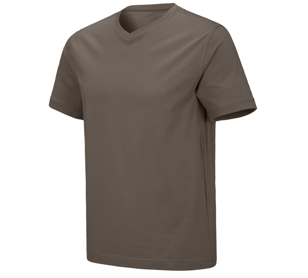 Menuisiers: e.s. T-shirt cotton stretch V-Neck + pierre