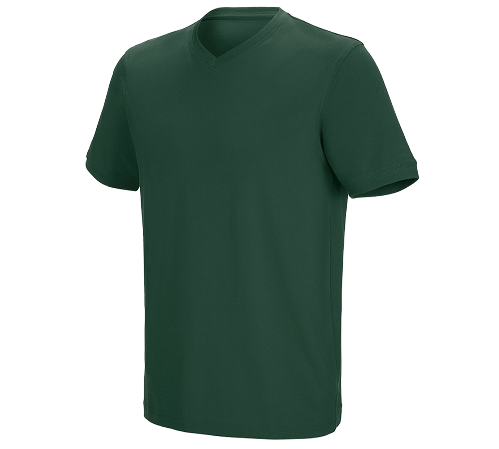 Installateurs / Plombier: e.s. T-shirt cotton stretch V-Neck + vert