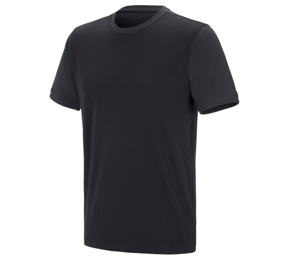 Hauts: e.s. T-shirt cotton stretch bicolor + noir/graphite