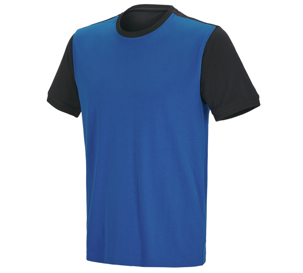 Shirts & Co.: e.s. T-Shirt cotton stretch bicolor + enzianblau/graphit