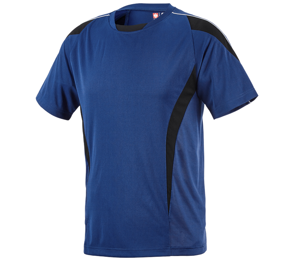 Hauts: e.s. T-shirt fonctionnel poly Silverfresh + bleu royal/noir
