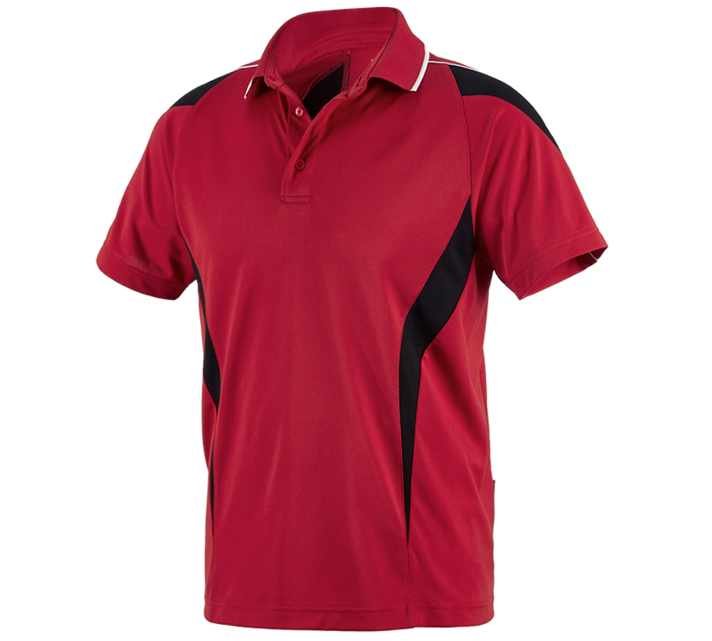 Hauts: e.s. Polo-shirt fonctionnel poly Silverfresh + rouge/noir
