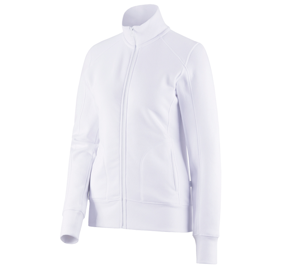 Shirts & Co.: e.s. Sweatjacke poly cotton, Damen + weiß