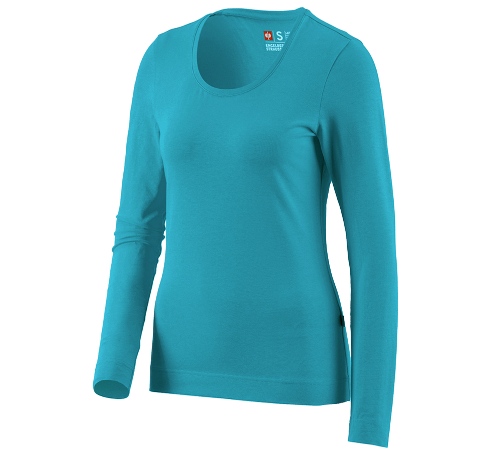 Shirts & Co.: e.s. Longsleeve cotton stretch, Damen + ozean