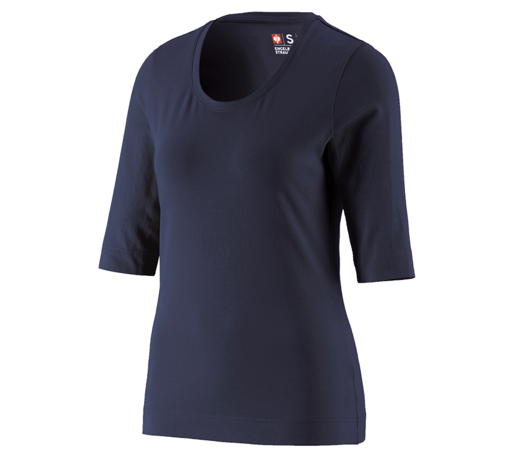 Galabau / Forst- und Landwirtschaft: e.s. Shirt 3/4-Arm cotton stretch, Damen + dunkelblau