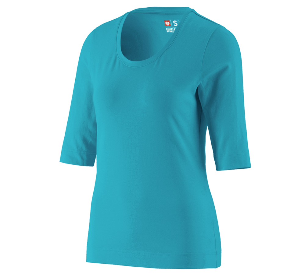 Shirts & Co.: e.s. Shirt 3/4-Arm cotton stretch, Damen + ozean