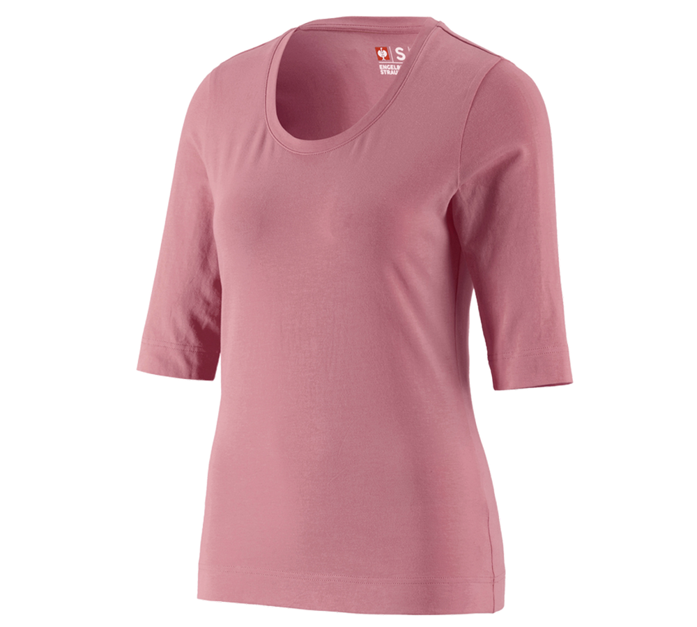 Shirts & Co.: e.s. Shirt 3/4-Arm cotton stretch, Damen + altrosa