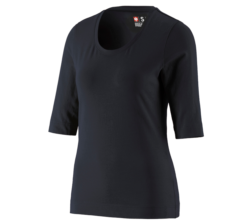 Galabau / Forst- und Landwirtschaft: e.s. Shirt 3/4-Arm cotton stretch, Damen + schwarz