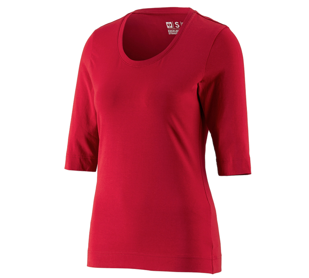 Shirts & Co.: e.s. Shirt 3/4-Arm cotton stretch, Damen + feuerrot