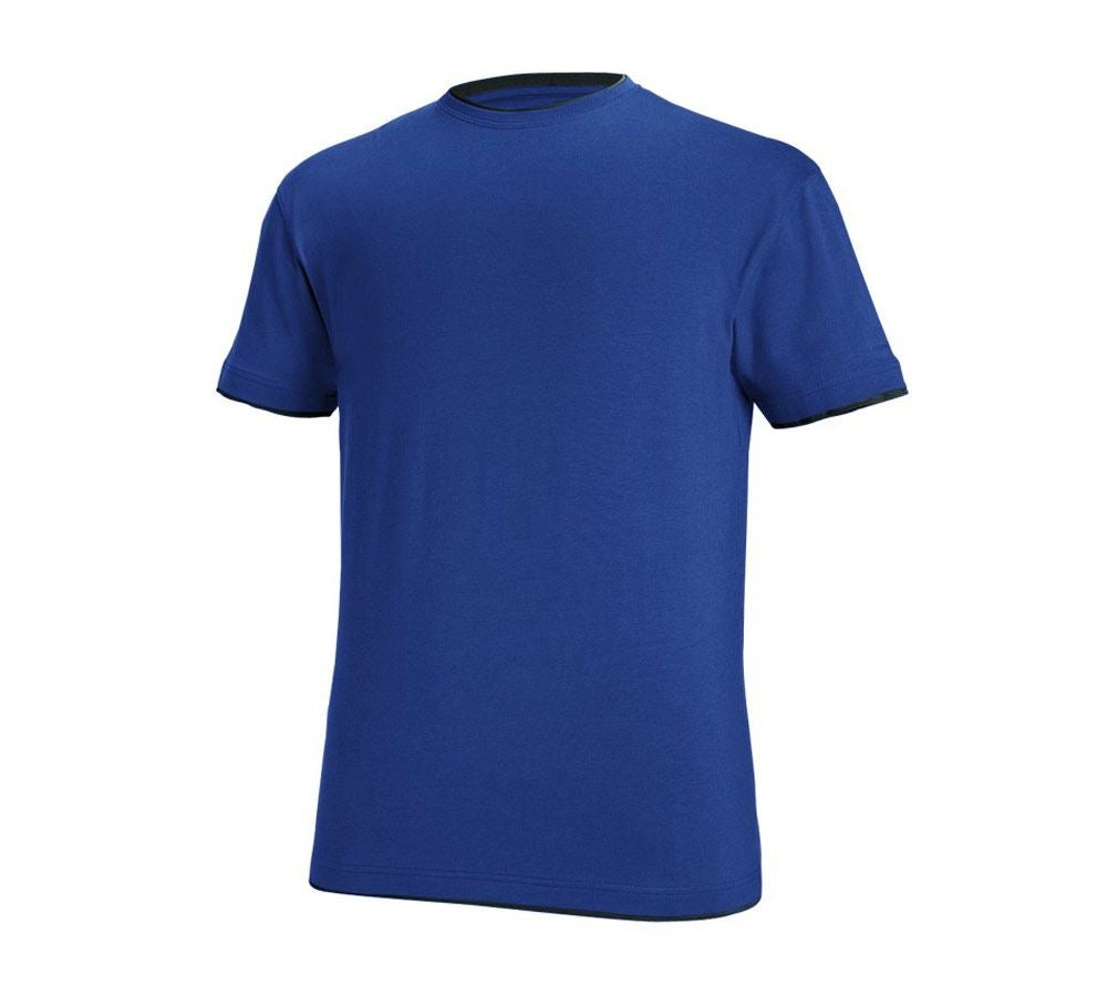 Thèmes: e.s. T-Shirt cotton stretch Layer + bleu royal/noir