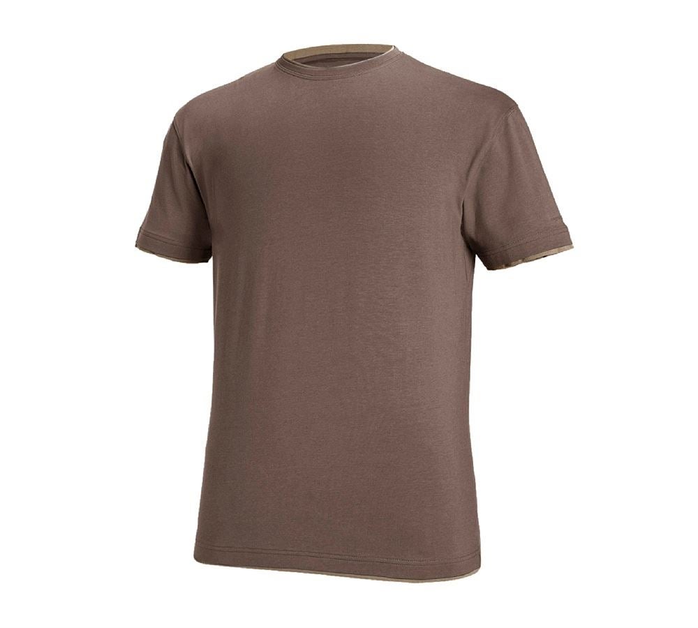Horti-/ Sylvi-/ Agriculture: e.s. T-Shirt cotton stretch Layer + marron/noisette