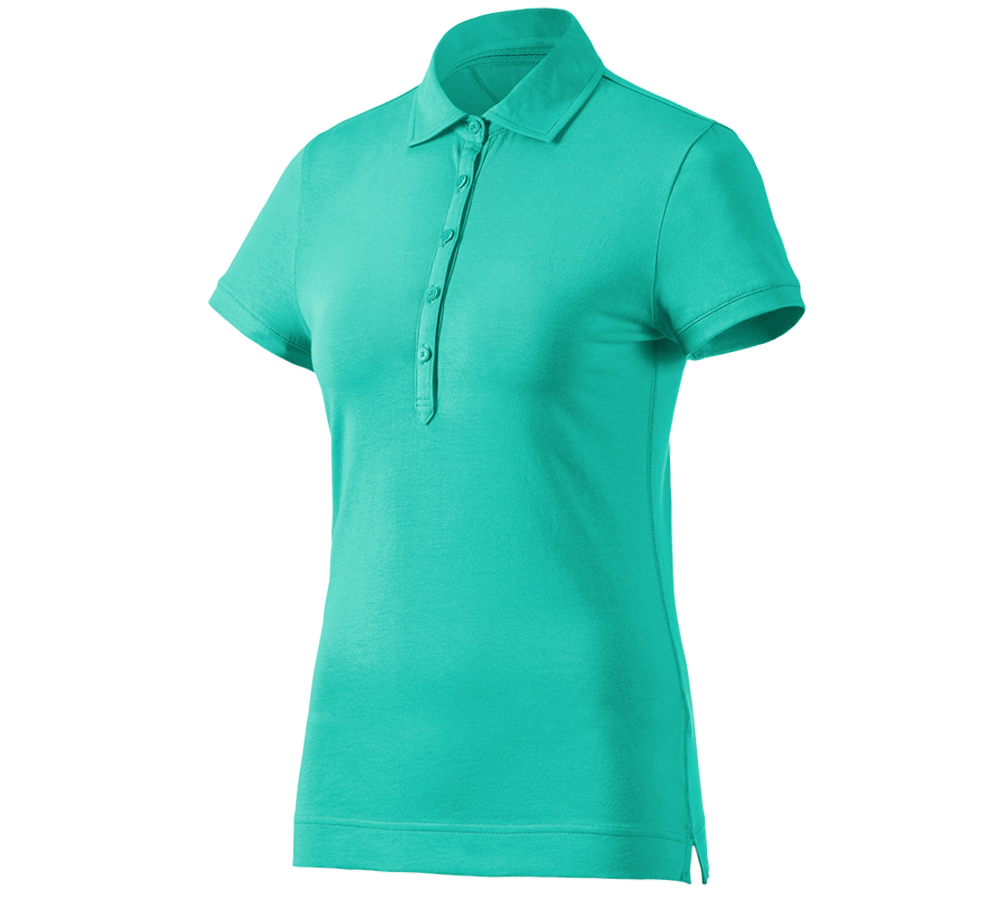 Shirts & Co.: e.s. Polo-Shirt cotton stretch, Damen + lagune