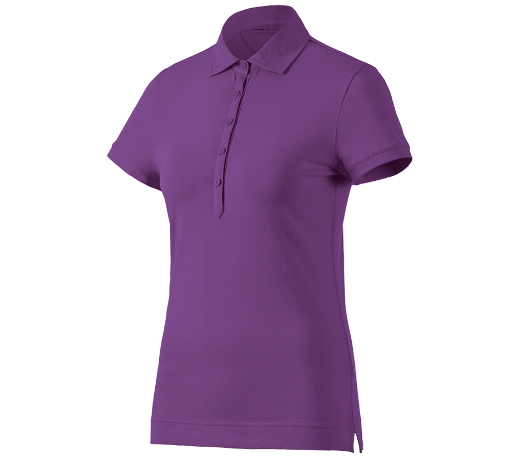 Hauts: e.s. Polo cotton stretch, femmes + violet