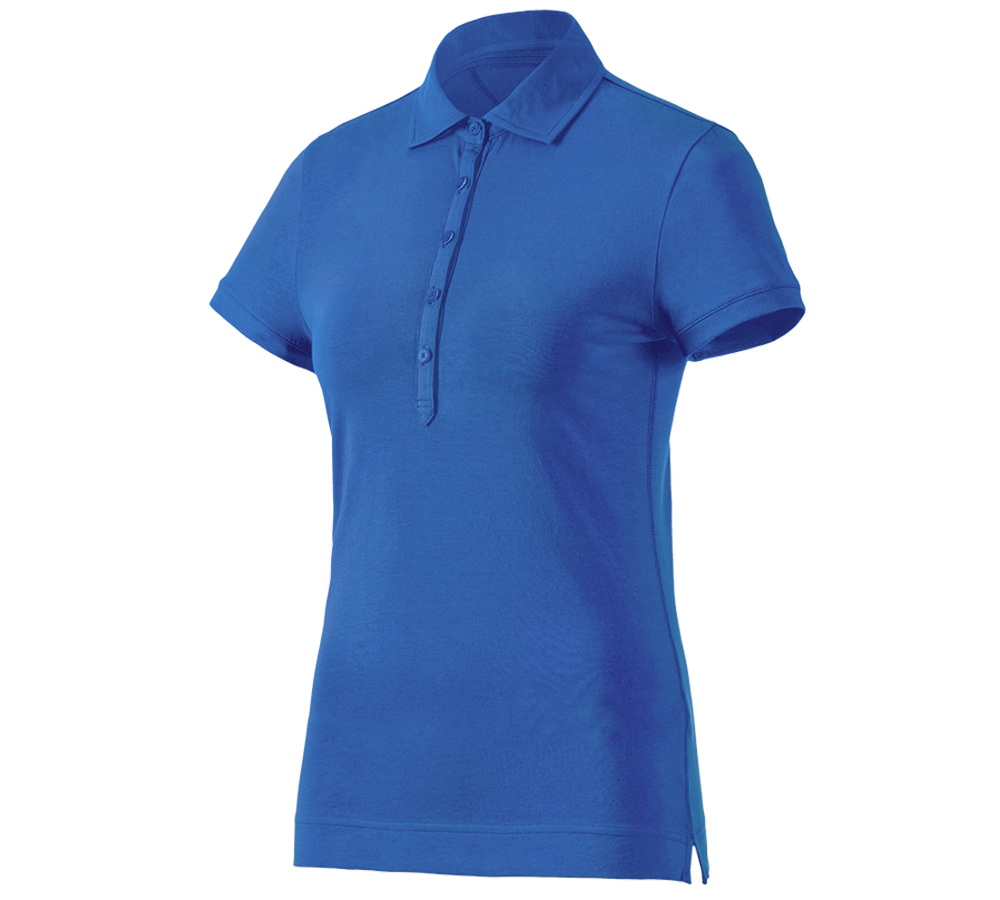 Menuisiers: e.s. Polo cotton stretch, femmes + bleu gentiane