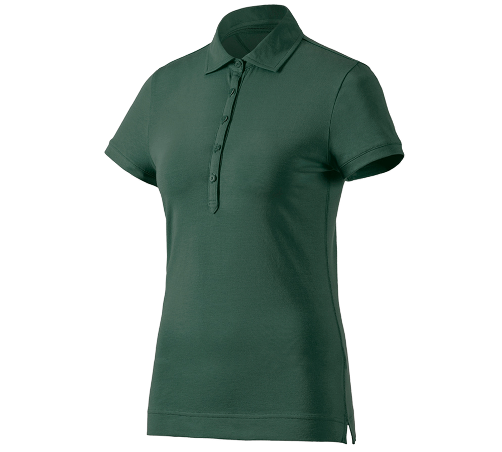 Shirts & Co.: e.s. Polo-Shirt cotton stretch, Damen + grün