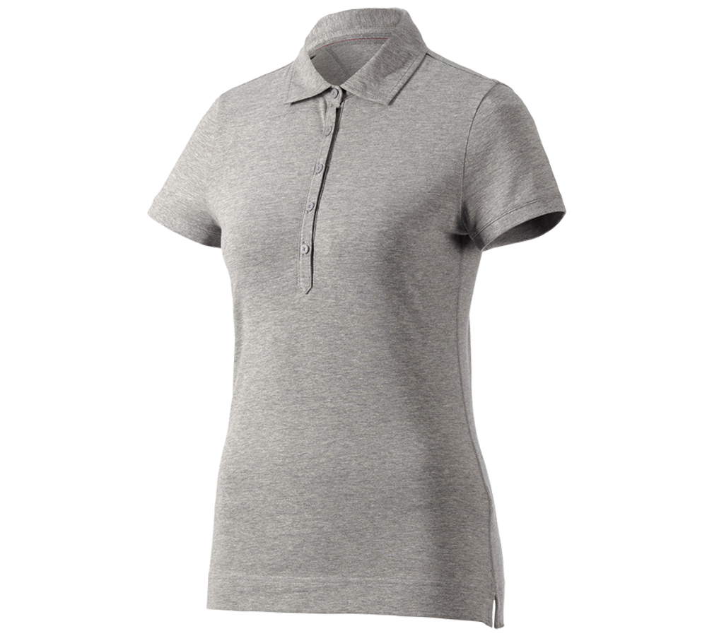 Shirts & Co.: e.s. Polo-Shirt cotton stretch, Damen + graumeliert