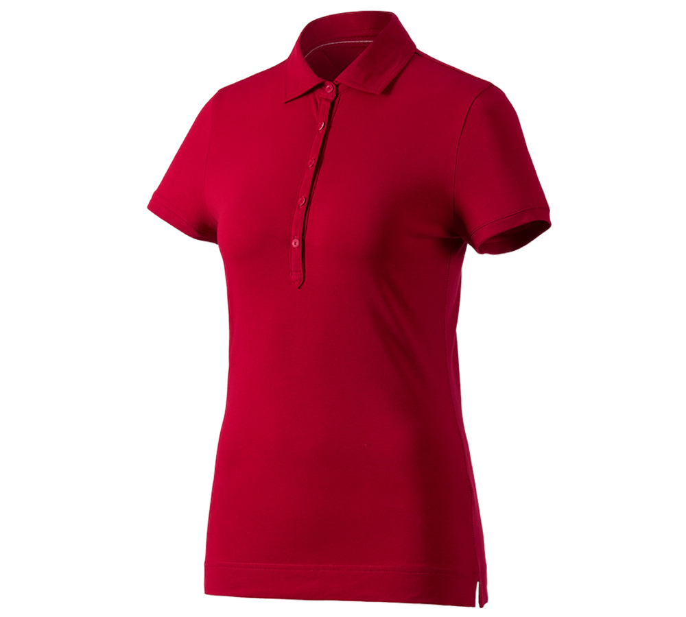 Menuisiers: e.s. Polo cotton stretch, femmes + rouge vif