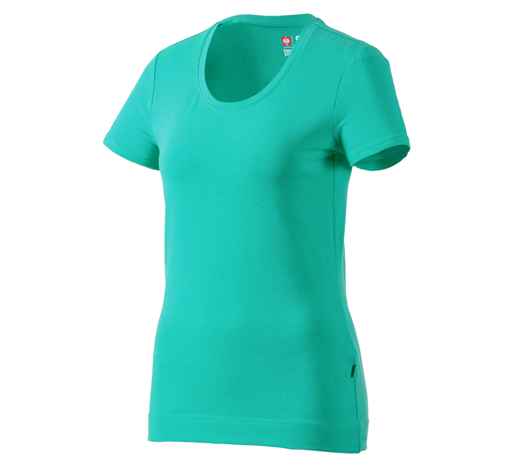 Hauts: e.s. T-shirt cotton stretch, femmes + lagon