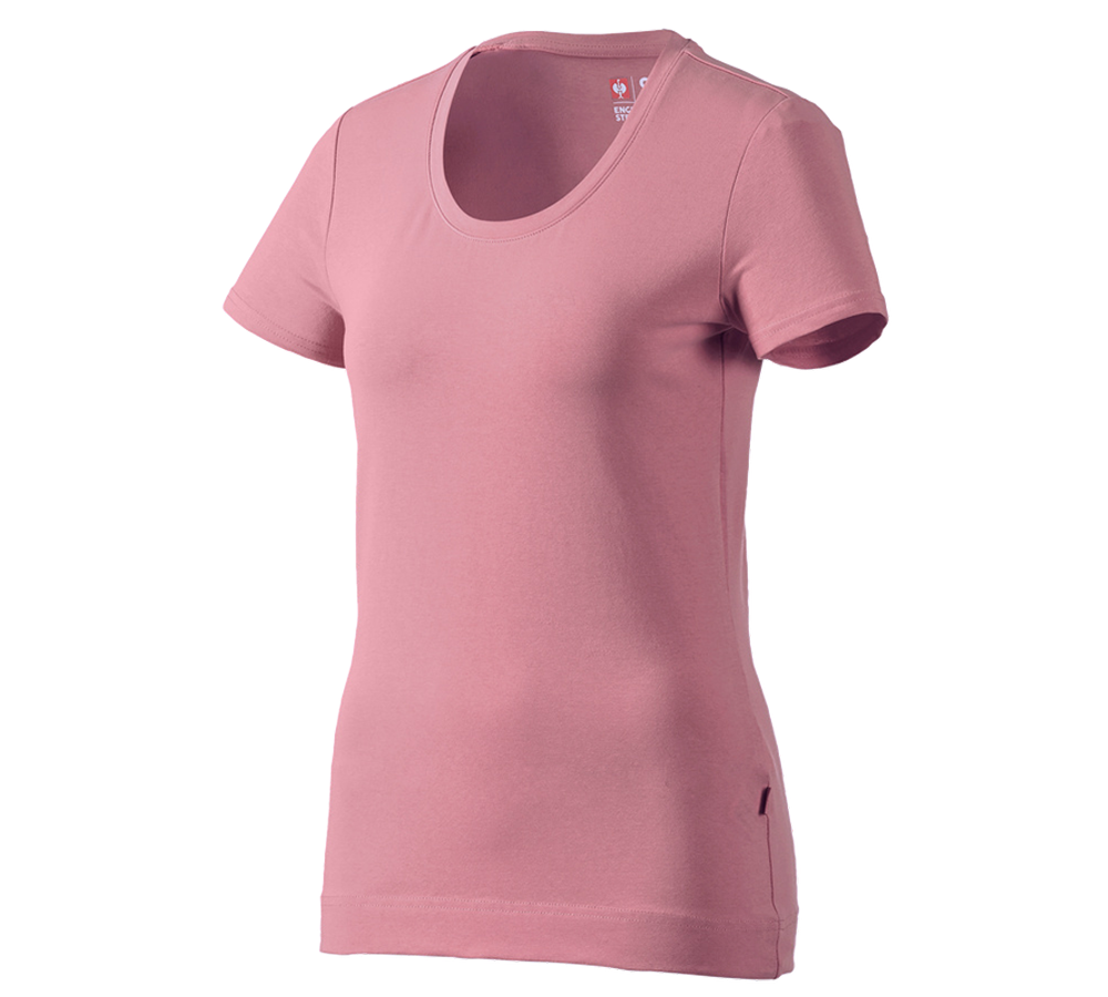 Shirts & Co.: e.s. T-Shirt cotton stretch, Damen + altrosa