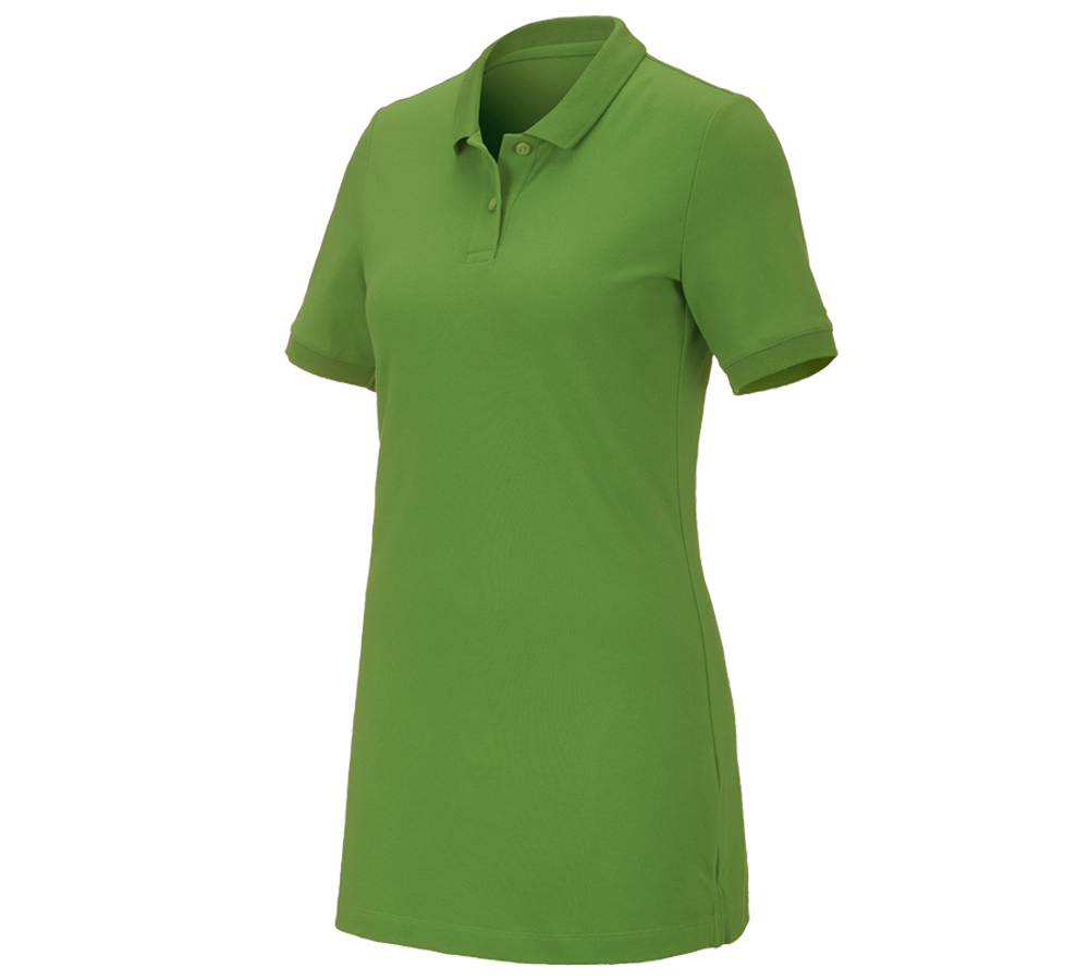 Schreiner / Tischler: e.s. Piqué-Polo cotton stretch, Damen, long fit + seegrün