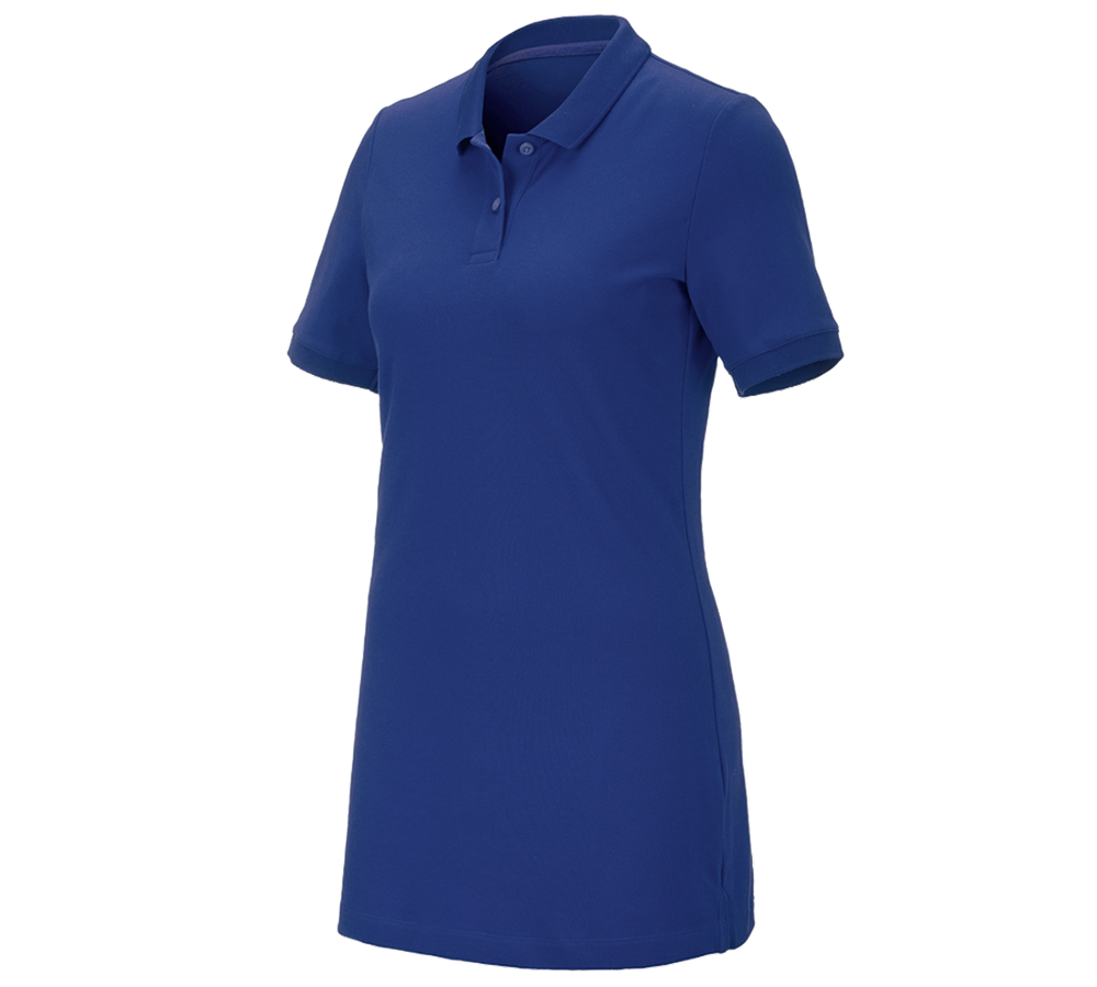 Thèmes: e.s. Pique-Polo cotton stretch, femmes, long fit + bleu royal