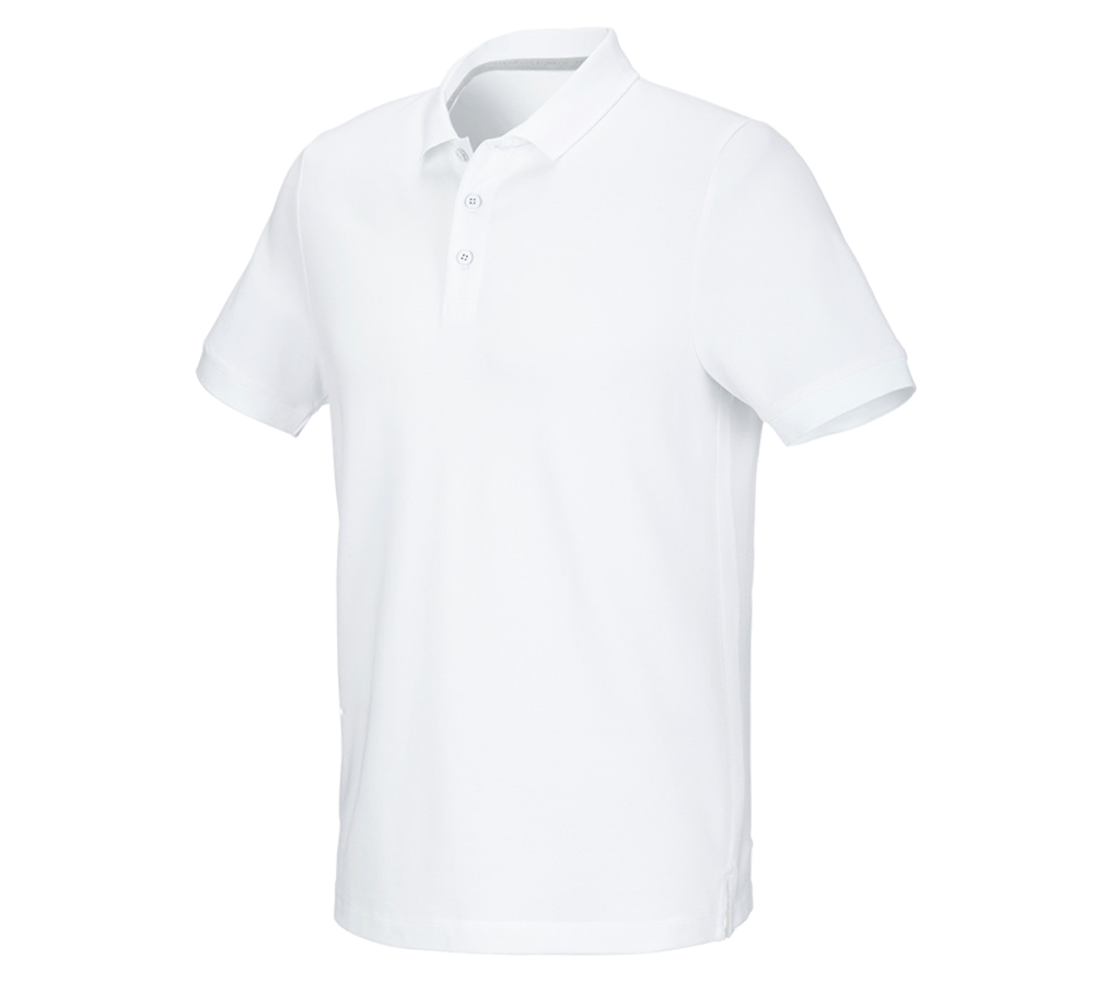 Shirts & Co.: e.s. Piqué-Polo cotton stretch + weiß