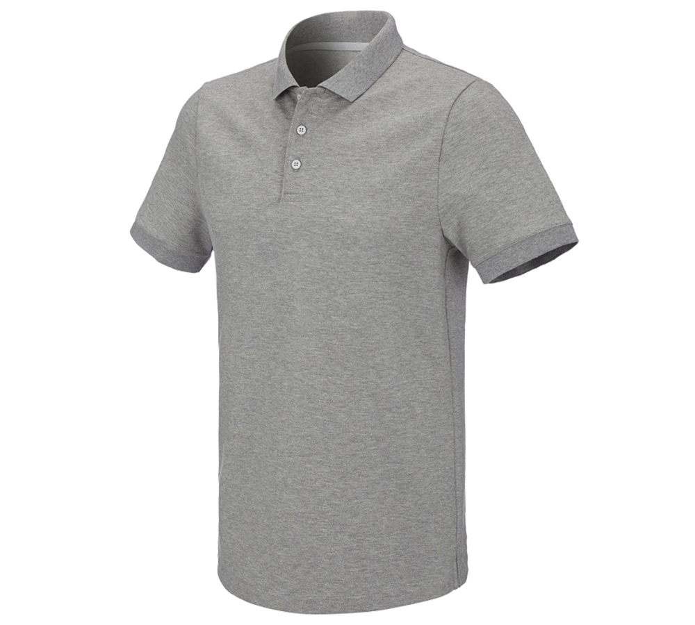 Shirts & Co.: e.s. Piqué-Polo cotton stretch + graumeliert