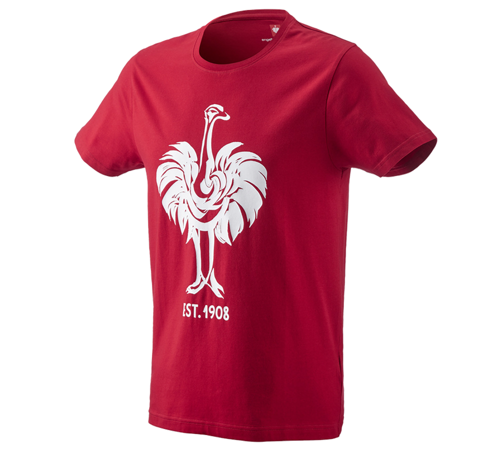 Hauts: e.s. T-Shirt 1908 + rouge vif/blanc