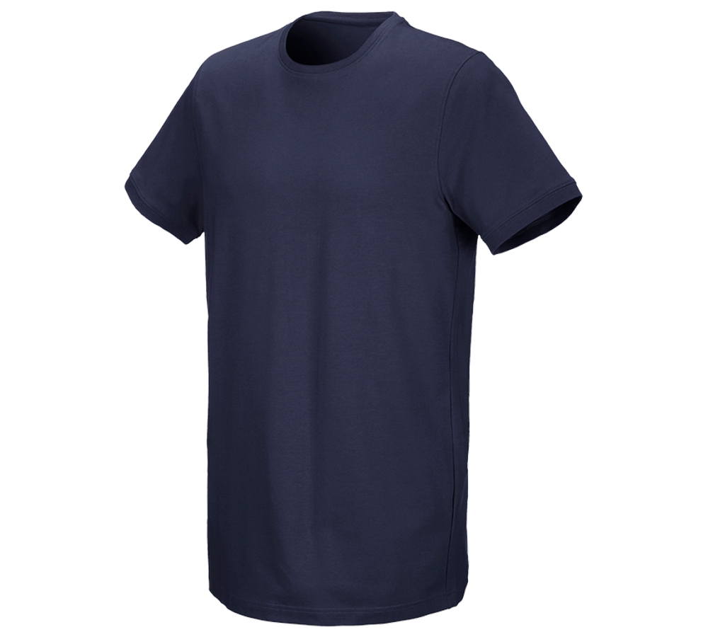 Menuisiers: e.s. T-Shirt cotton stretch, long fit + bleu foncé