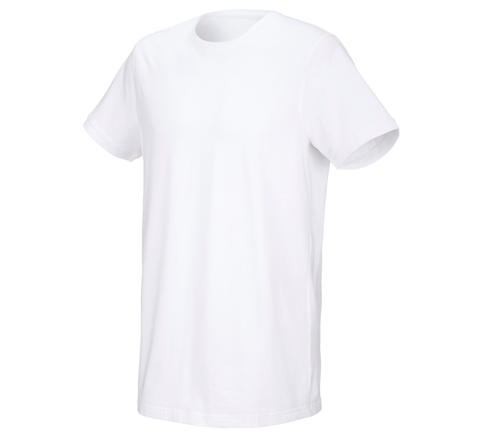 Menuisiers: e.s. T-Shirt cotton stretch, long fit + blanc