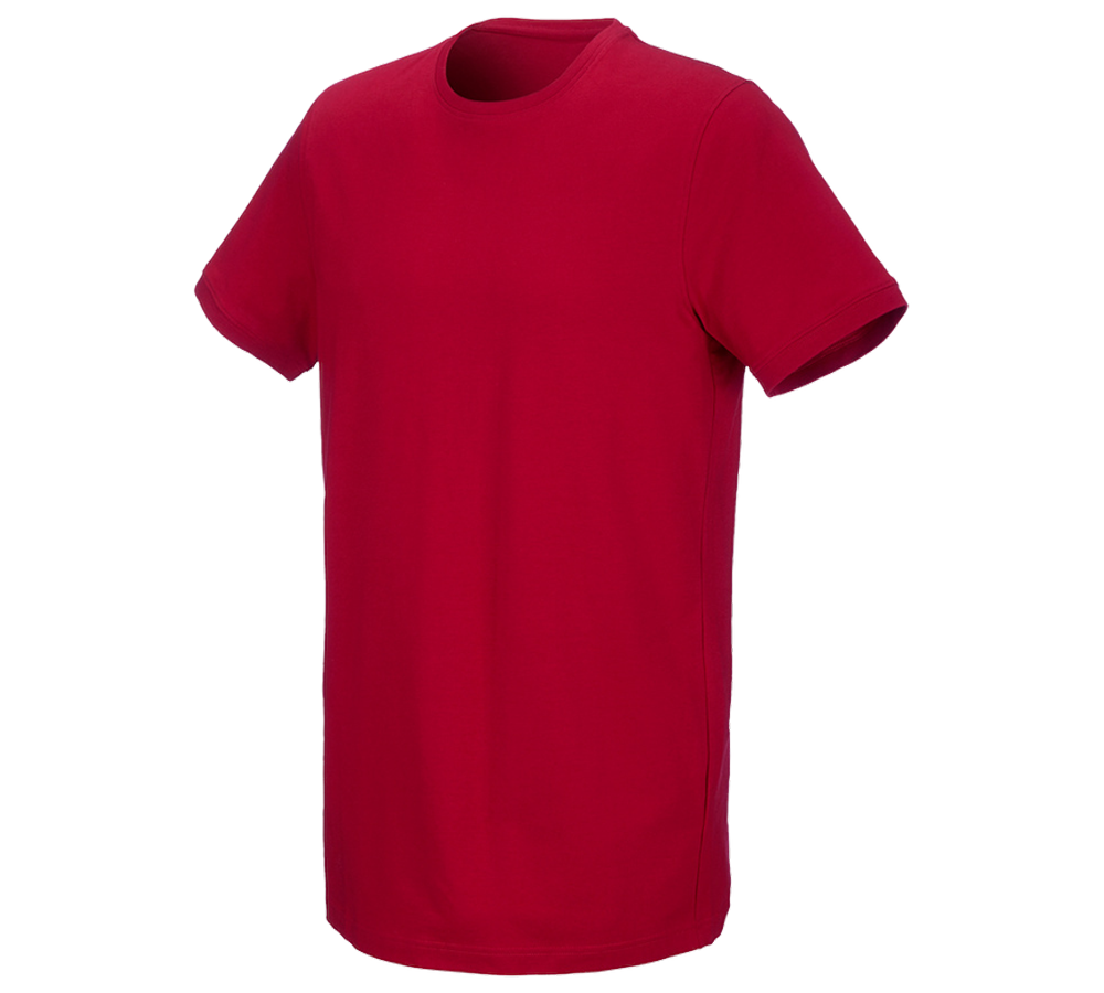 Horti-/ Sylvi-/ Agriculture: e.s. T-Shirt cotton stretch, long fit + rouge vif