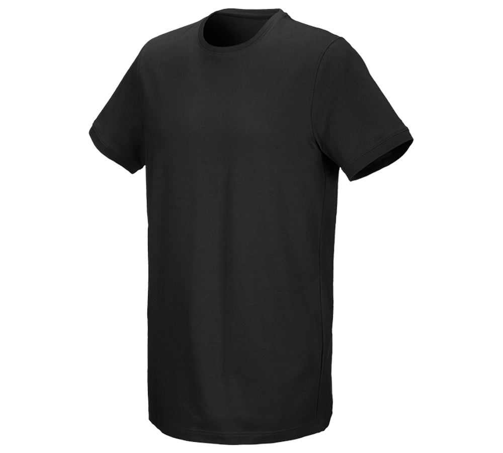 Horti-/ Sylvi-/ Agriculture: e.s. T-Shirt cotton stretch, long fit + noir