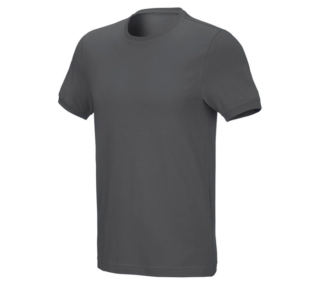 Hauts: e.s. T-Shirt cotton stretch, slim fit + anthracite