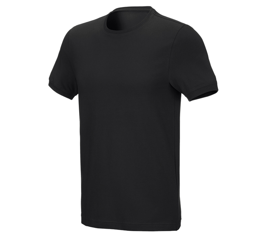 Themen: e.s. T-Shirt cotton stretch, slim fit + schwarz