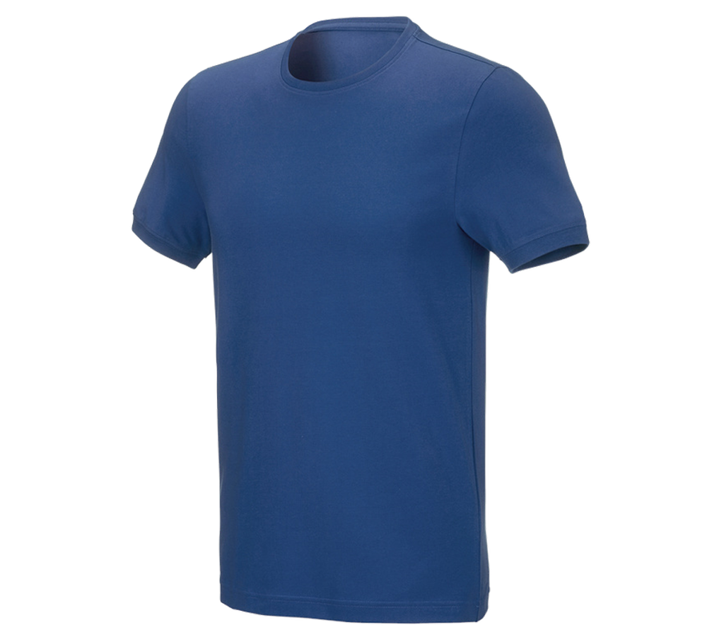 Hauts: e.s. T-Shirt cotton stretch, slim fit + bleu alcalin