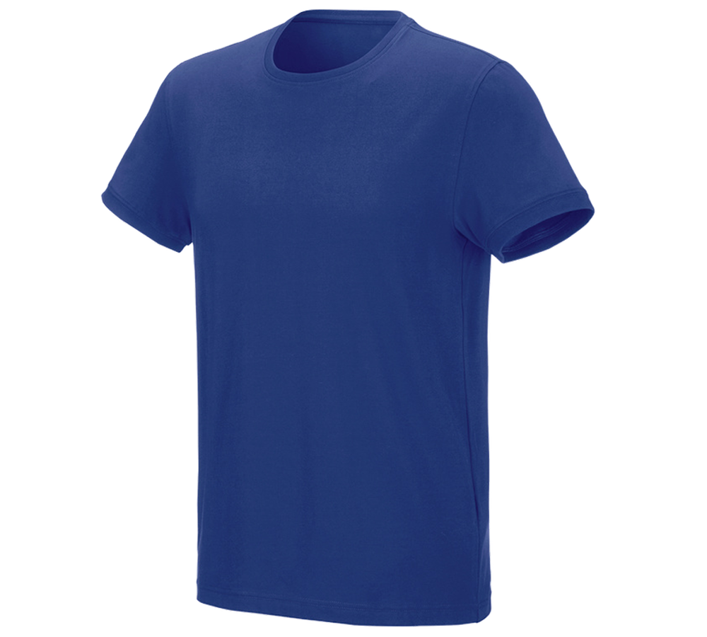 Hauts: e.s. T-Shirt cotton stretch + bleu royal