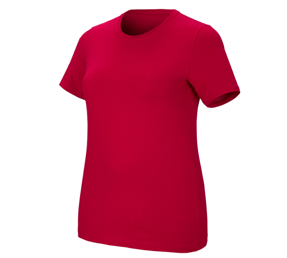 Schreiner / Tischler: e.s. T-Shirt cotton stretch, Damen, plus fit + feuerrot