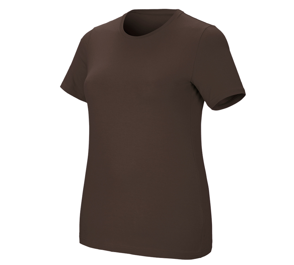 Galabau / Forst- und Landwirtschaft: e.s. T-Shirt cotton stretch, Damen, plus fit + kastanie