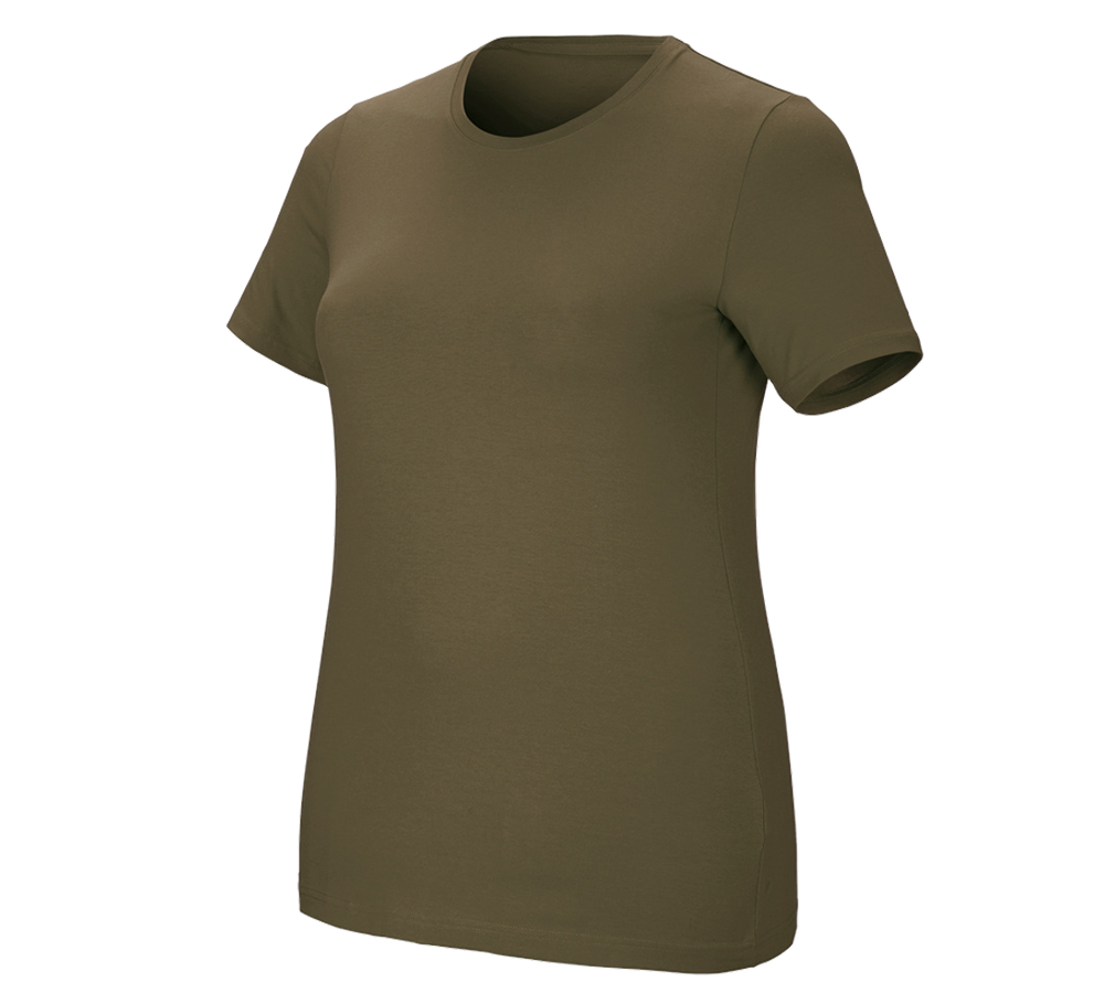 Galabau / Forst- und Landwirtschaft: e.s. T-Shirt cotton stretch, Damen, plus fit + schlammgrün