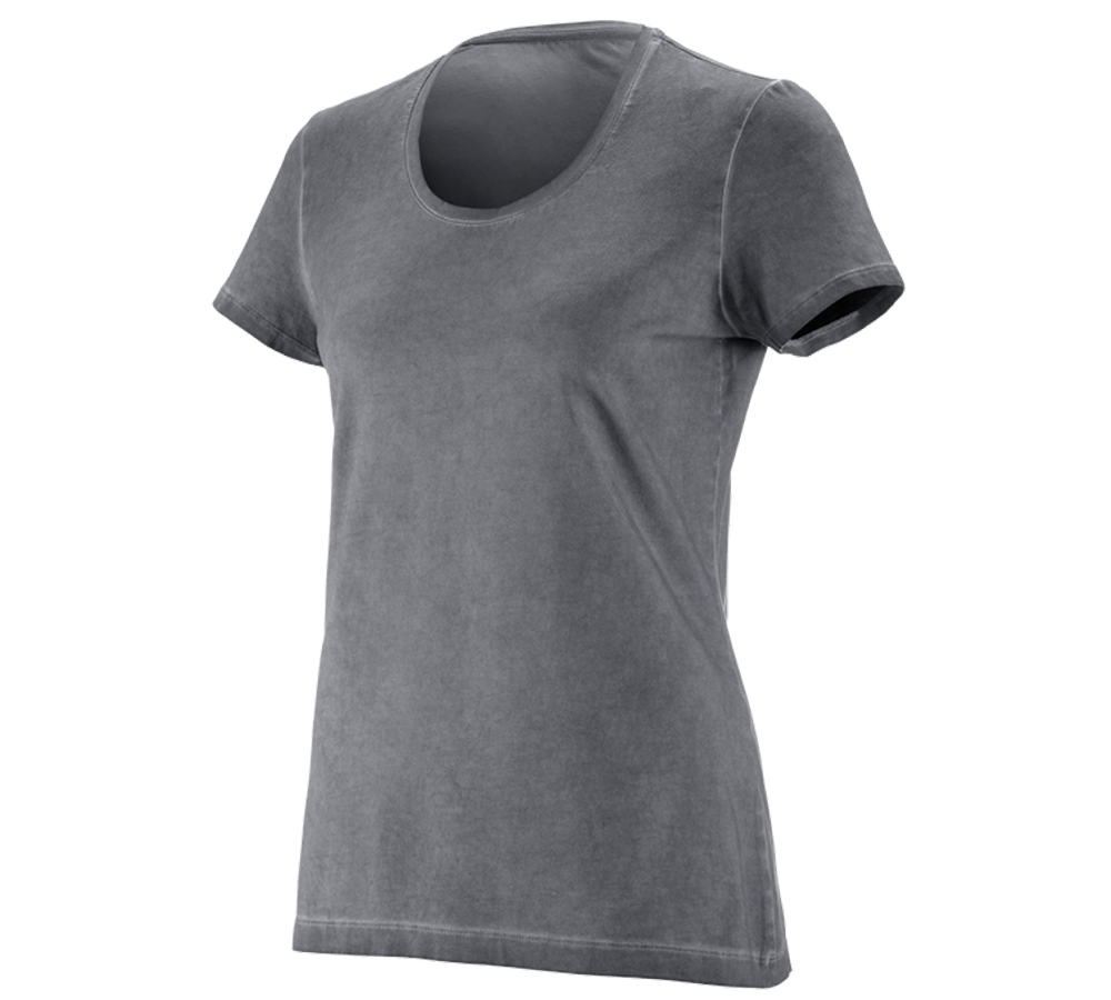 Hauts: e.s. T-Shirt vintage cotton stretch, femmes + ciment vintage