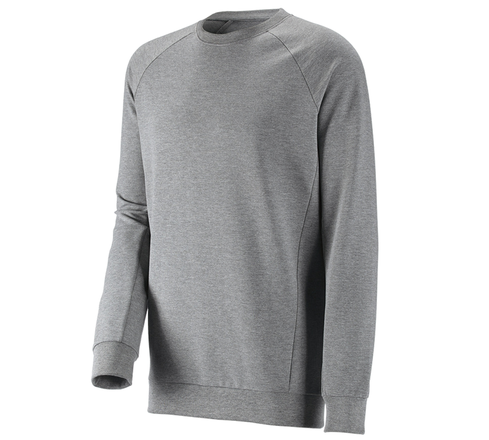 Thèmes: e.s. Sweatshirt cotton stretch, long fit + gris mélange