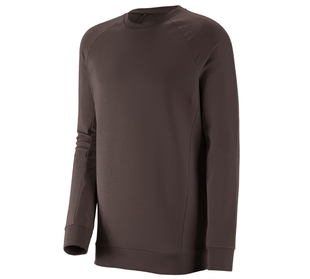 Thèmes: e.s. Sweatshirt cotton stretch, long fit + marron