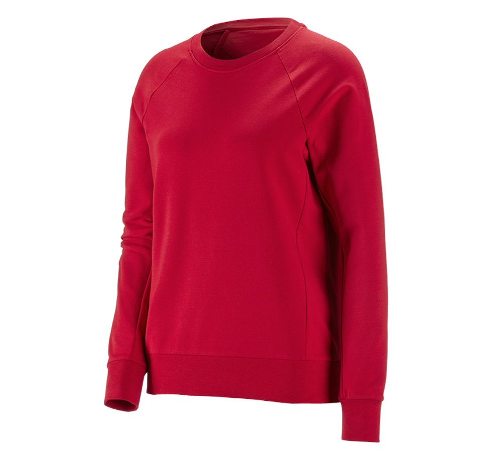 Hauts: e.s. Sweatshirt cotton stretch, femmes + rouge vif